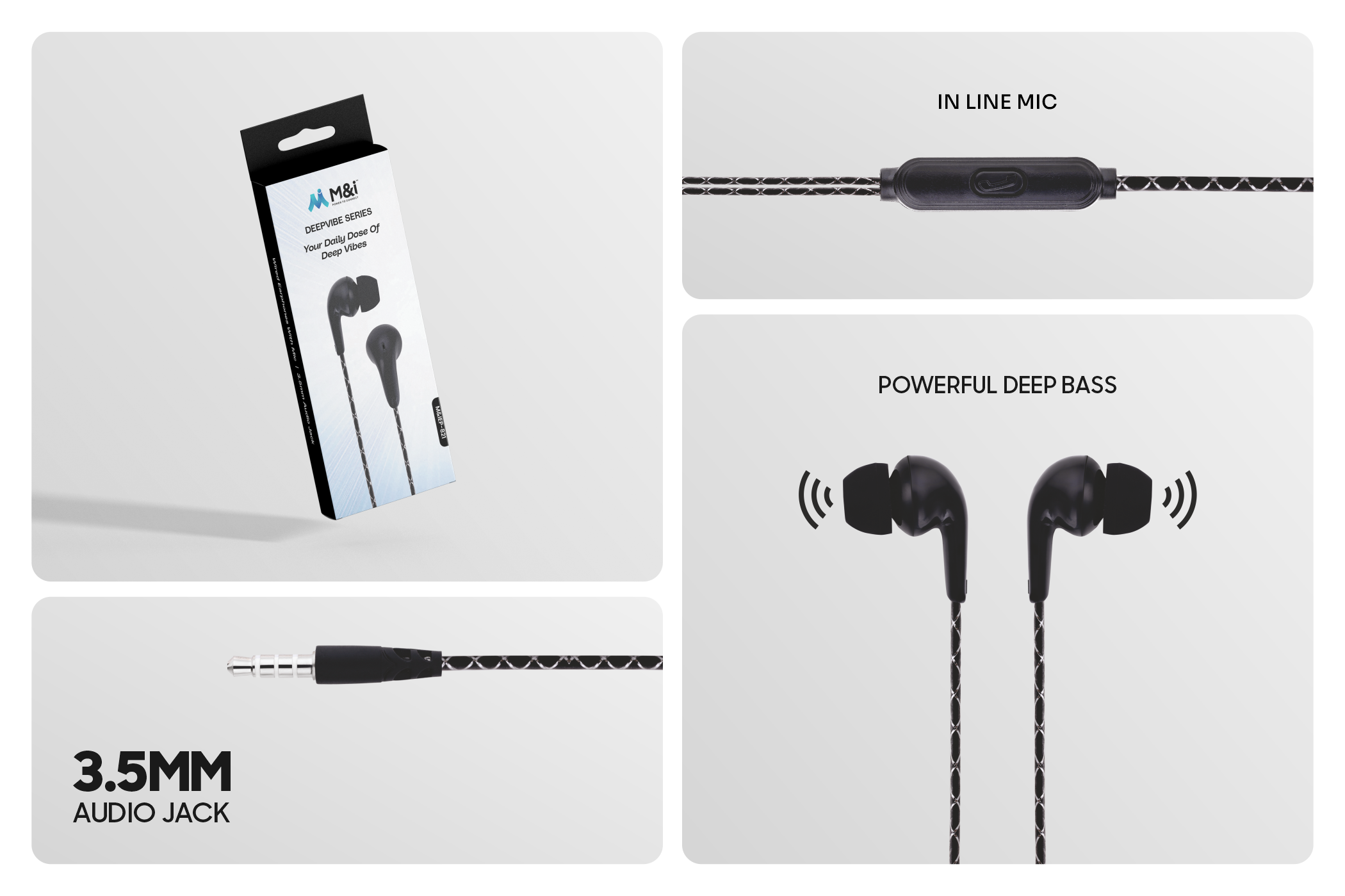 M&I 821 (Deepvibe) 3.5mm Audio Jack Earphones
