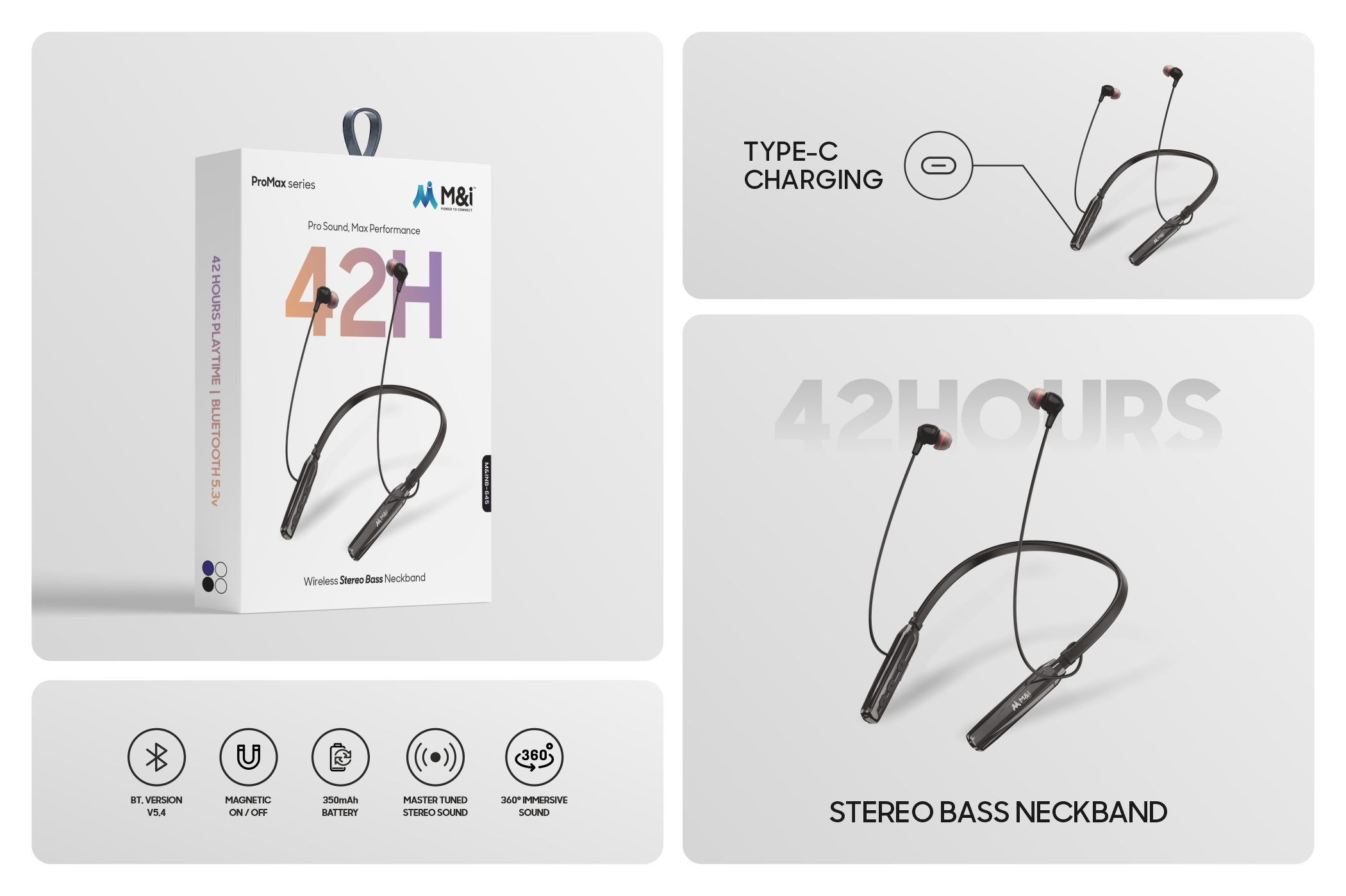 M&I Pro Max Series(645) Wireless Stereo Bass Neckband