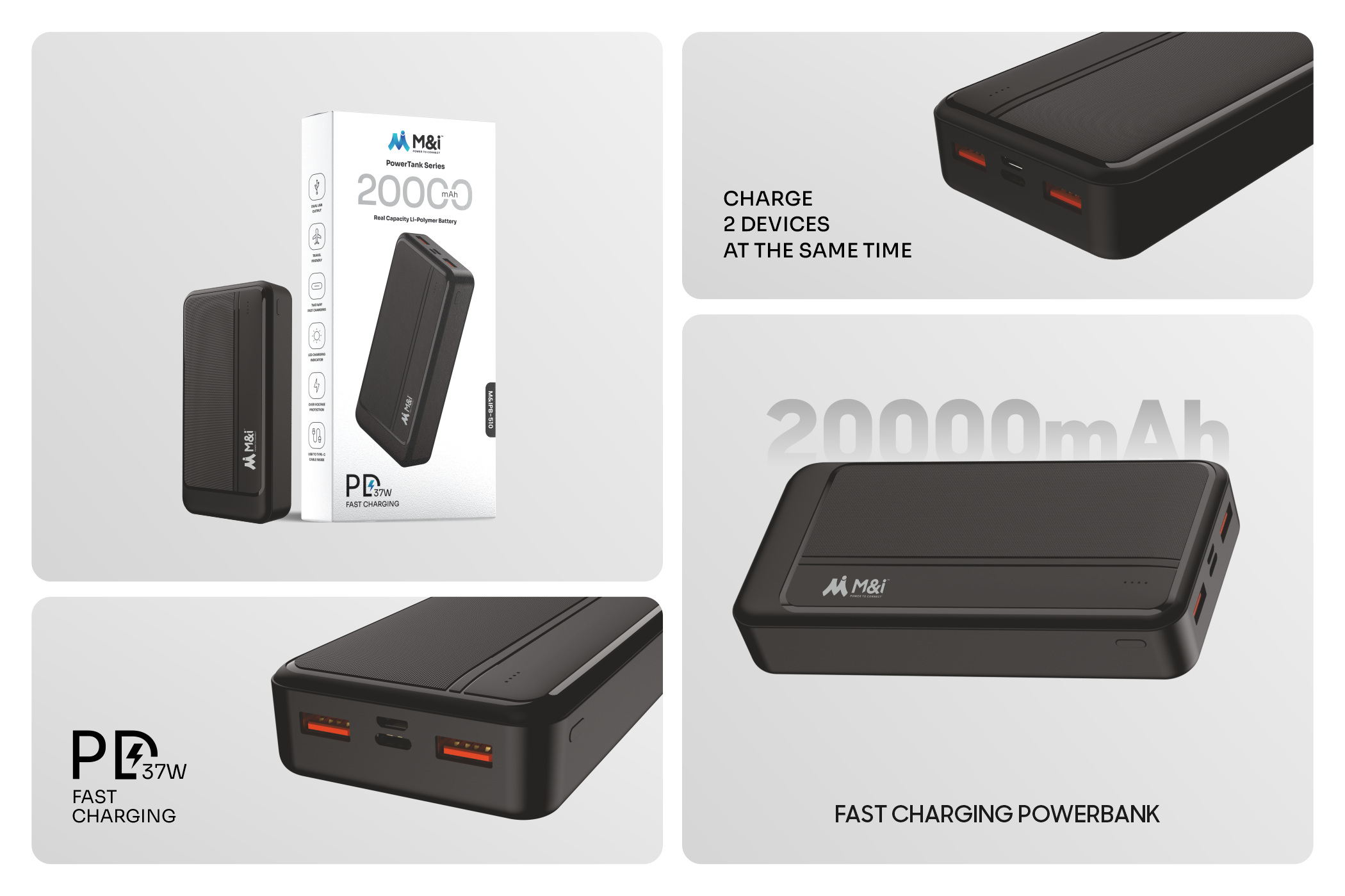 M&I Power Tank Series (510) 20000 mAh Fast Charging Powerbank