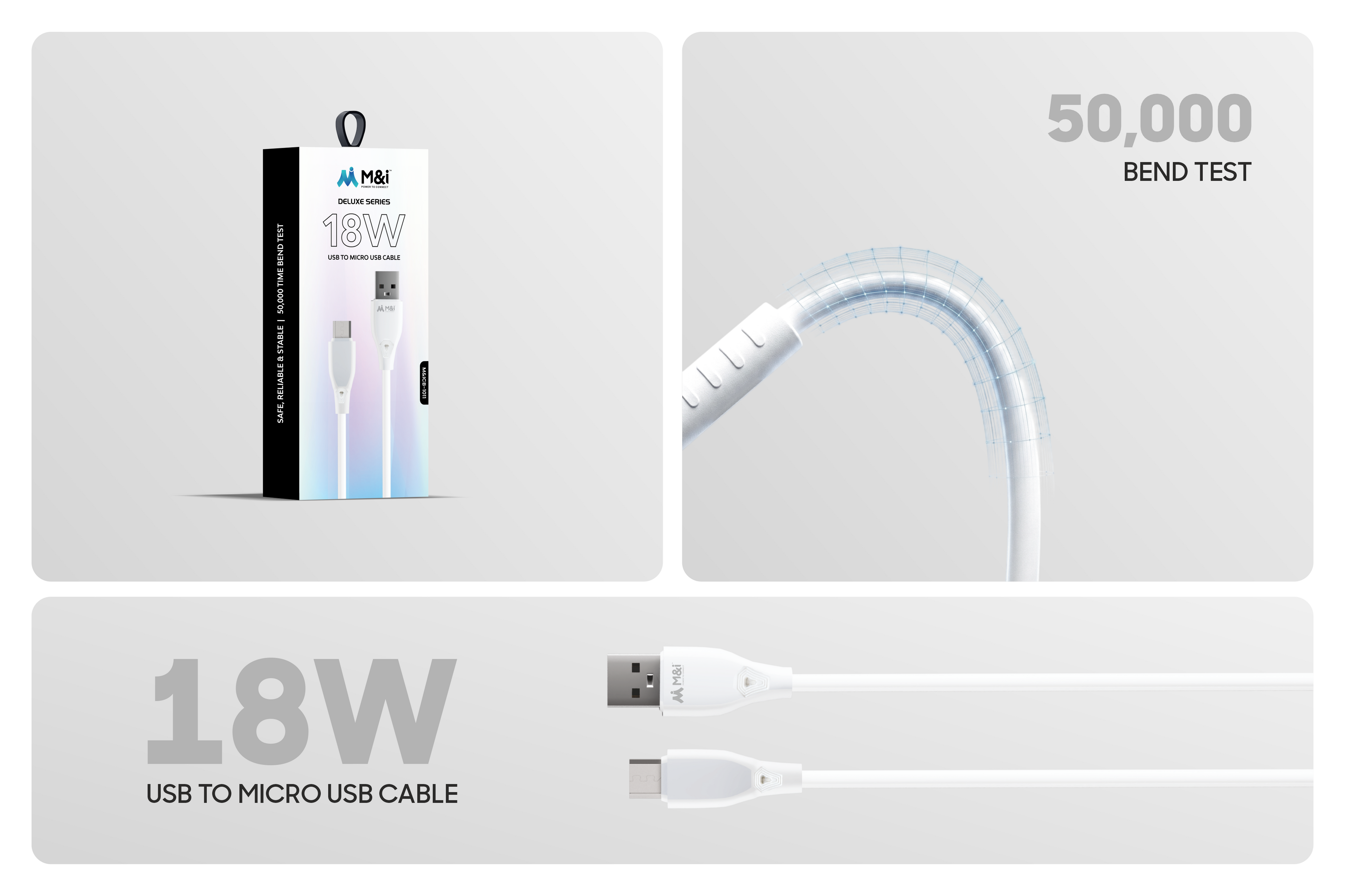 M&I 1011 V8 (Deluxe Series) USB To Micro USB Cable