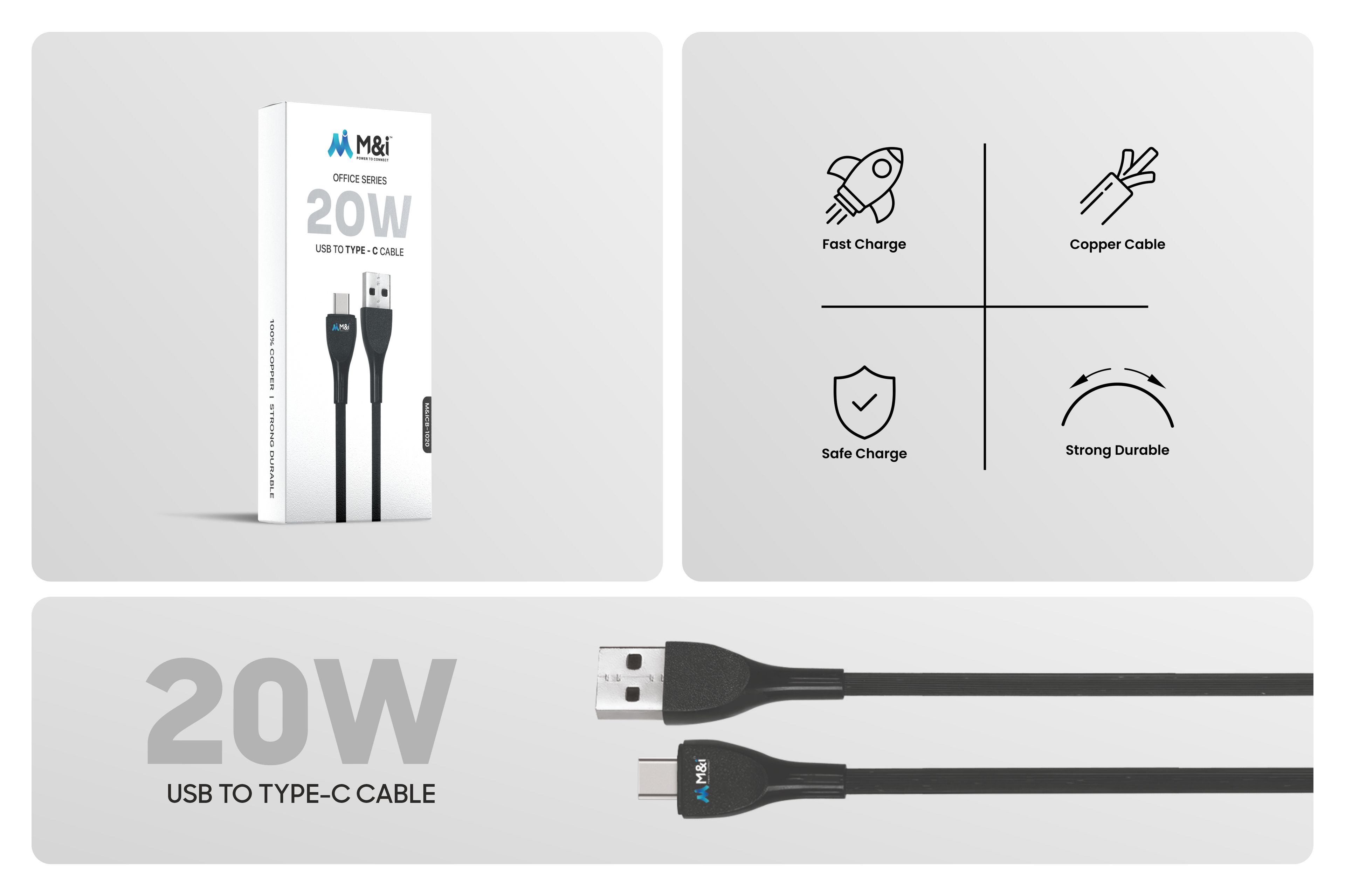 M&I 1020 TC (Office Series ) USB To Type-C Cable
