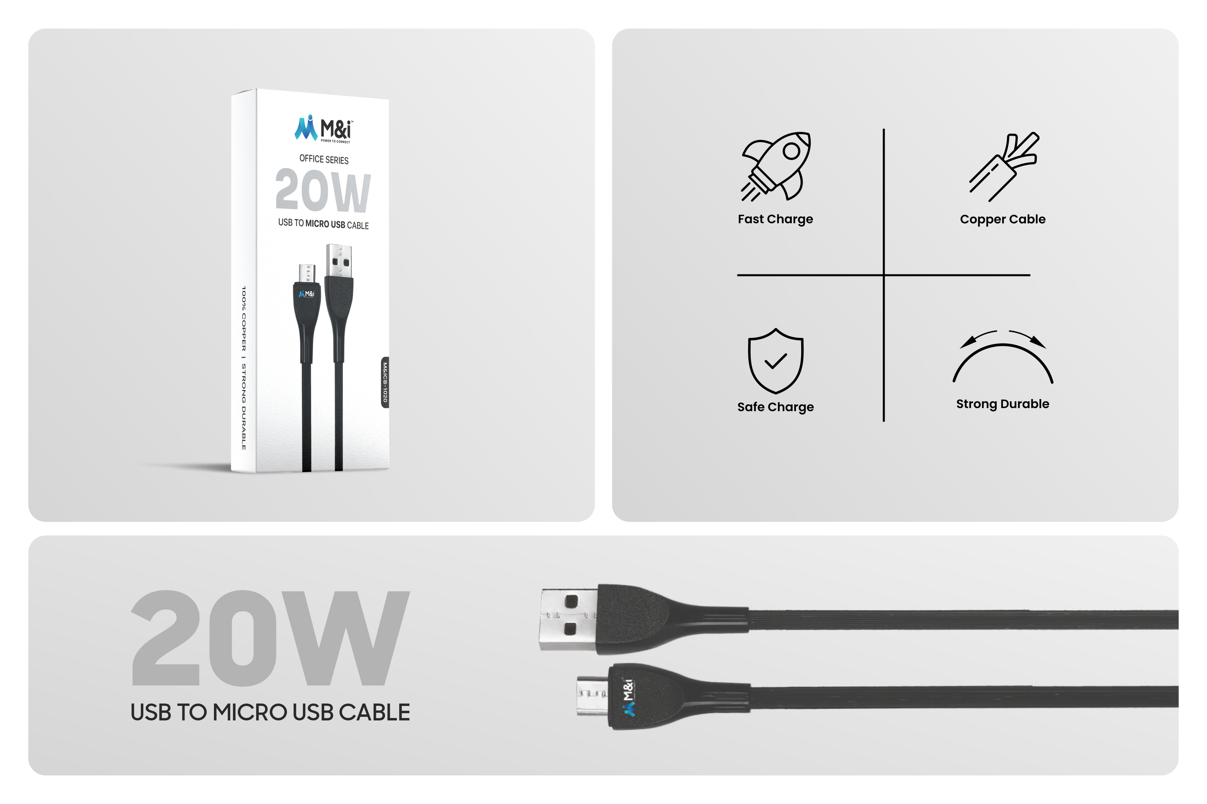 M&I 1020 V8 ( Office Series ) USB To Micro USB Cable