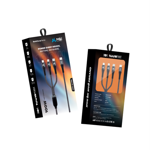 M&I 1030 3 IN 1 (Multicharge Series) 100W 3-in-1 Cable