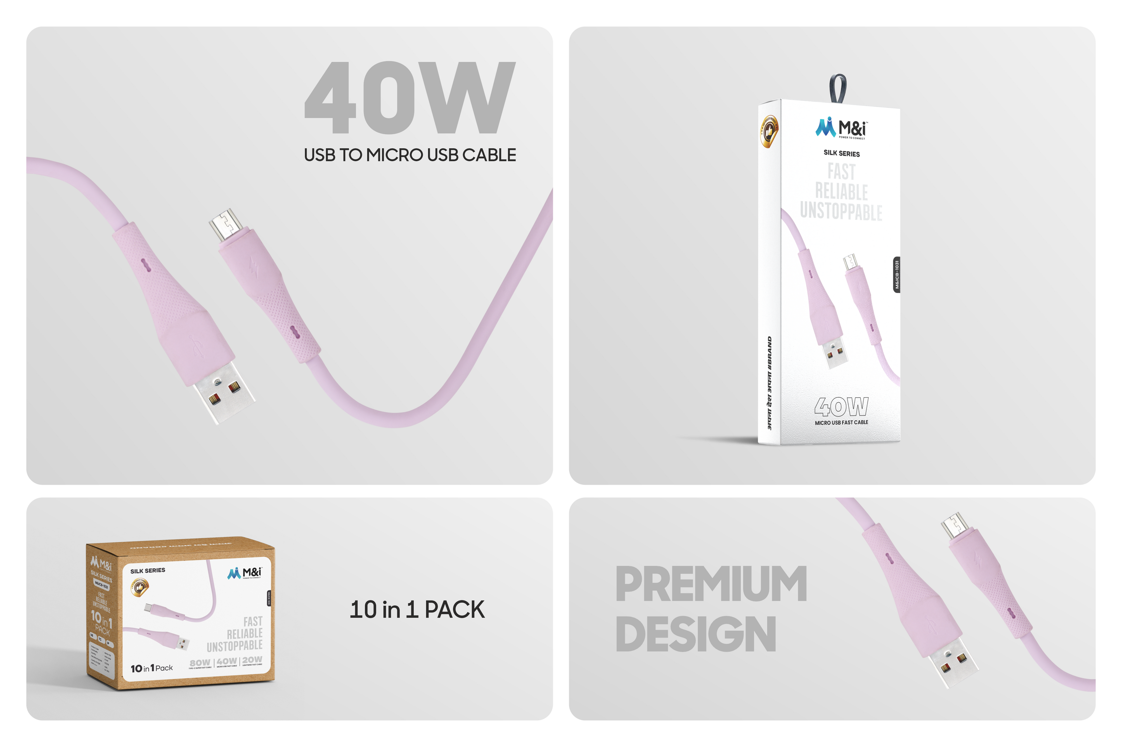 M&I 1031 V8 (Silk Series) USB To Micro USB Cable