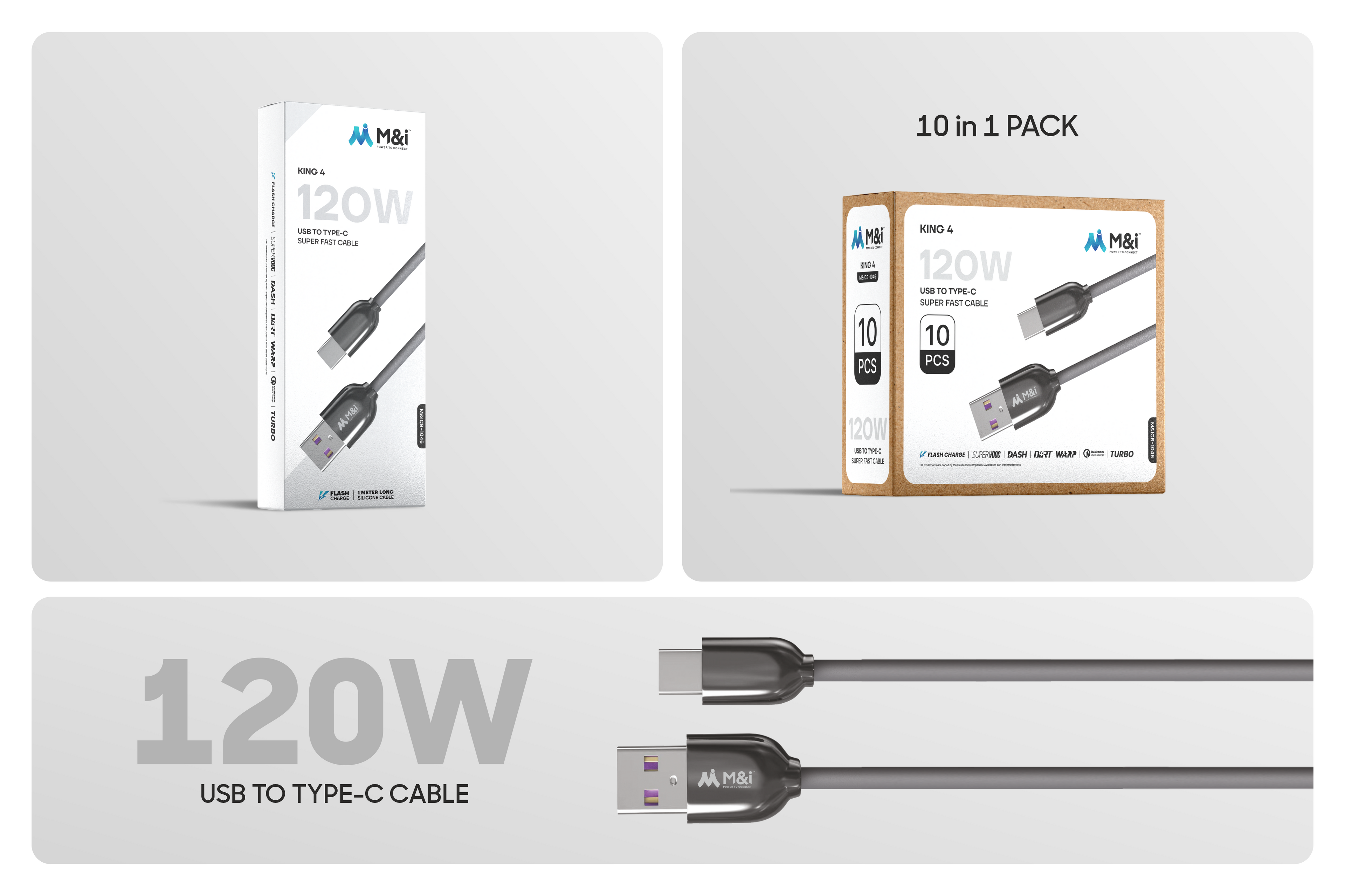 M&I 1046 TC (King 4) USB Type-C Cable 1M