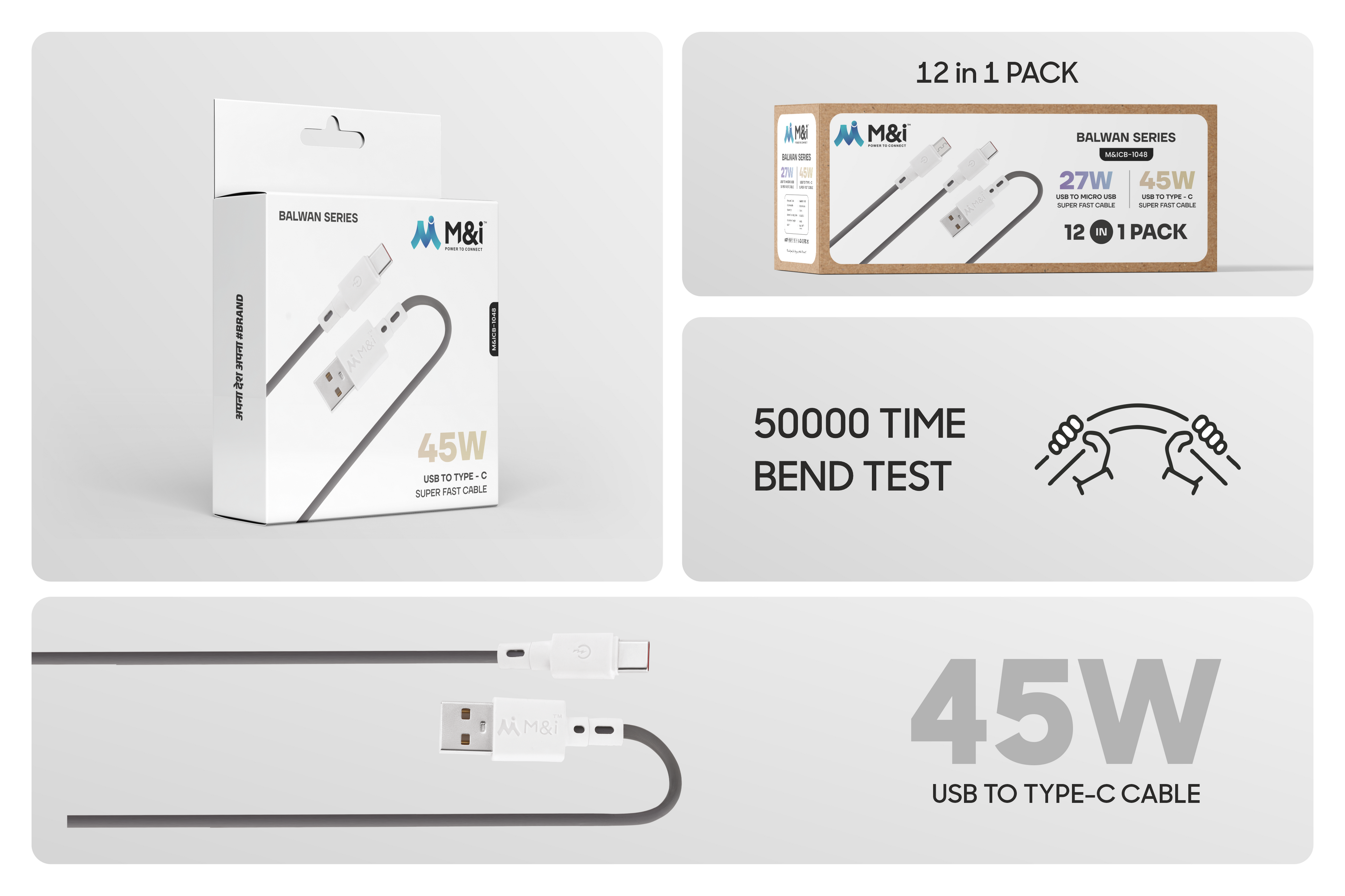 M&I 1048 TC (Balwan Series) USB To Type-C Cable
