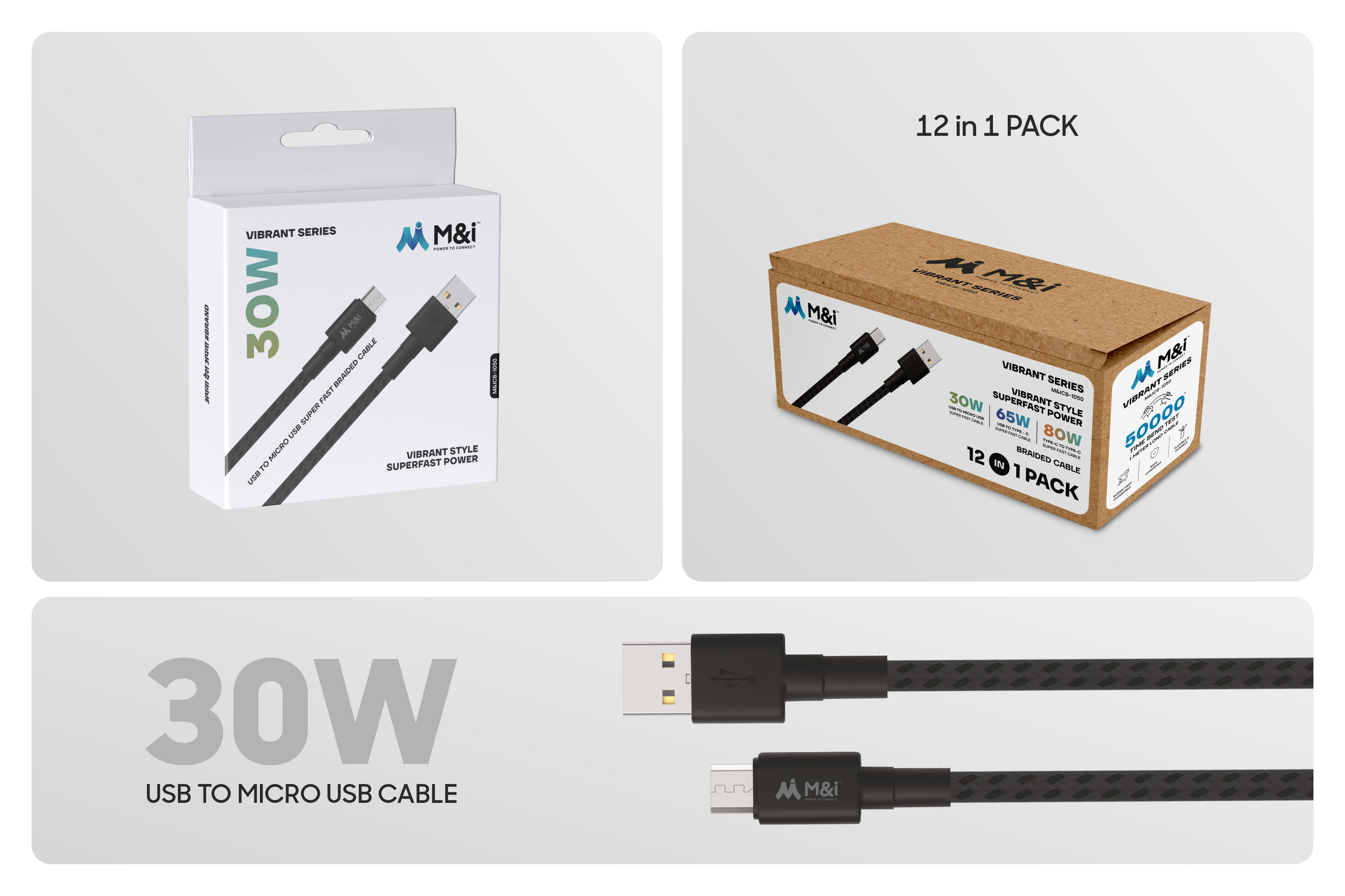 M&I 1050 V8 (Vibrant Series) USB To Micro USB Cable